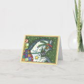 DAPPLE GREY IN EEN EEN PAARD OPEN SLEE met vers Feestdagen Kaart (Voorkant)