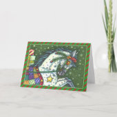 DAPPLE GREY IN EEN EEN PAARD OPEN SLEE met vers Feestdagen Kaart (Voorkant)