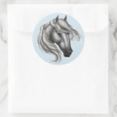 Dapple Grey Paard Head Ronde Sticker (Tas)