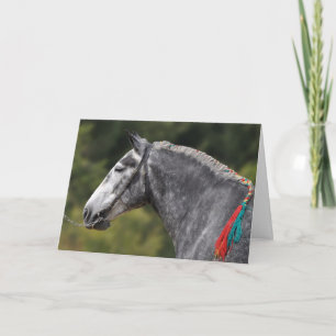 Dapple grey Percheron paardenverjaardag Kaart