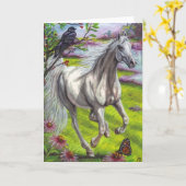 DAPPLE HORSE Note Kaart UITVOEREN (Gele Bloem)