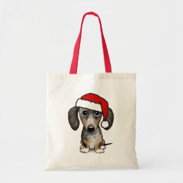 Dapple Merle Dachshund Santa Schattige Dog Custom Tote Bag