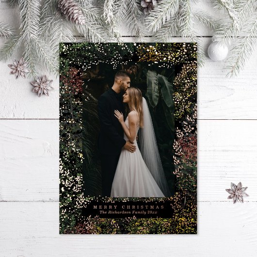 Dappled Forest Painted Changing Leaves Photo Folie Feestdagenkaart