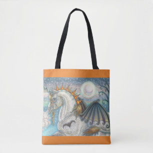 DAPPLED GOTHIC UNICORN, HALLOWEEN HORSE CANVAS TAS