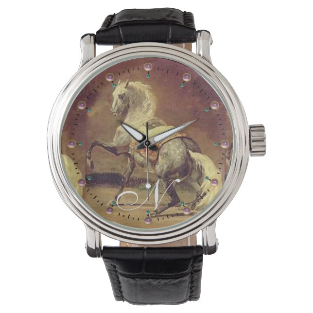 DAPPLED GRAY HORSE Monogram Horloge (Voorkant)