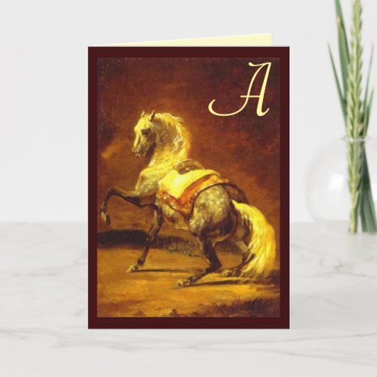 DAPPLED GRAY HORSE Monogram Notitiekaartje (Voorkant)