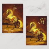 DAPPLED GRAY HORSE Monogram Visitekaartje (Voorkant / Achterkant)