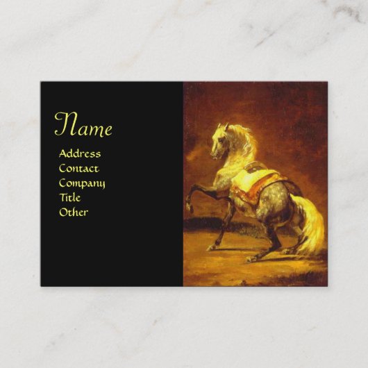 DAPPLED GRAY HORSE Monogram, zwart Visitekaartje (Voorkant)