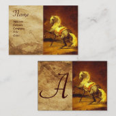DAPPLED GRAY HORSE Parchment Monogram Visitekaartje (Voorkant / Achterkant)