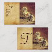 DAPPLED GRAY HORSE Parchment Monogram Visitekaartje (Voorkant / Achterkant)
