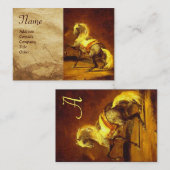 DAPPLED GRAY HORSE Parchment Monogram Visitekaartje (Voorkant / Achterkant)