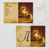 DAPPLED GRAY HORSE Parchment Monogram Visitekaartje (Voorkant / Achterkant)