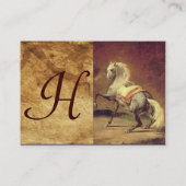DAPPLED GRAY HORSE Parchment Monogram Visitekaartje (Achterkant)