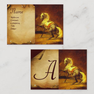 DAPPLED GRAY HORSE Parchment Monogram Visitekaartje