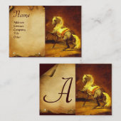 DAPPLED GRAY HORSE Parchment Monogram Visitekaartje (Voorkant / Achterkant)