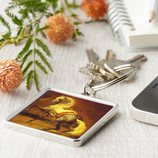 DAPPLED GRAY HORSE SLEUTELHANGER (Zijkant)