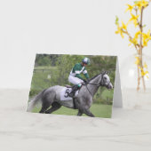 Dappled Grey Race Horse Wenskaart Kaart (Gele Bloem)