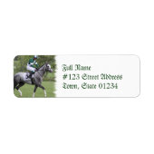 Dappled Grijs Race Paard Mailing Label (Voorkant)