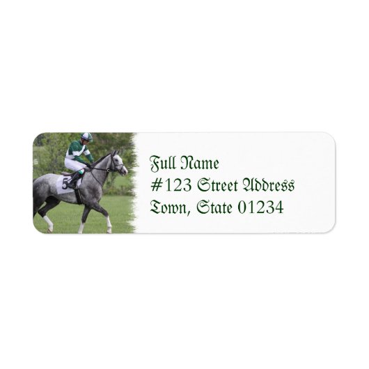 Dappled Grijs Race Paard Mailing Label (Voorkant)