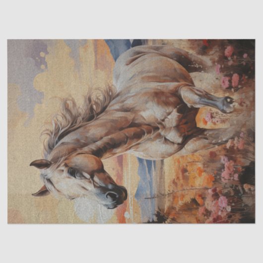 Dappled Grijs Wild Paard Decoupage Tissuepapier (Voorkant)