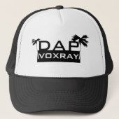 DAPvoxray_Logo_Palms_Black_White Trucker Pet (Voorkant)