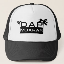 DAPvoxray_Logo_Palms_Black_White Trucker Pet