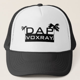 DAPvoxray_Logo_Palms_Black_White Trucker Pet