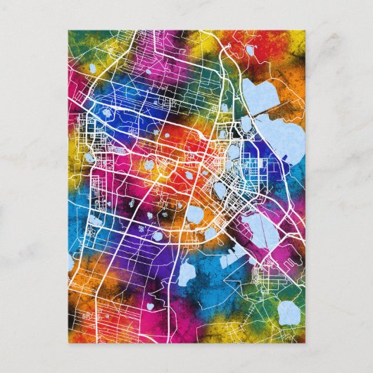 Daqing China Stadsplattegrond Briefkaart (Voorkant)