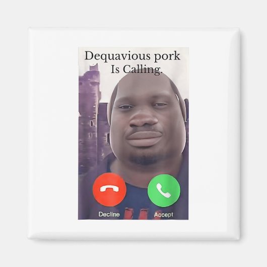 Daquavous Pork noemt John Pork Meme Joke Odd Magneet (Voorkant)