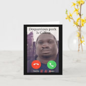 Daquavous Pork noemt Meme John Pork Meme Kaart (Gele Bloem)