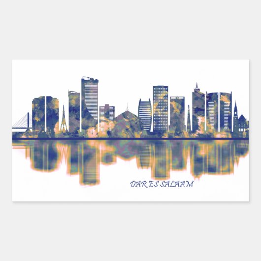 Dar es Salaam Skyline Rechthoekige Sticker (Voorkant)