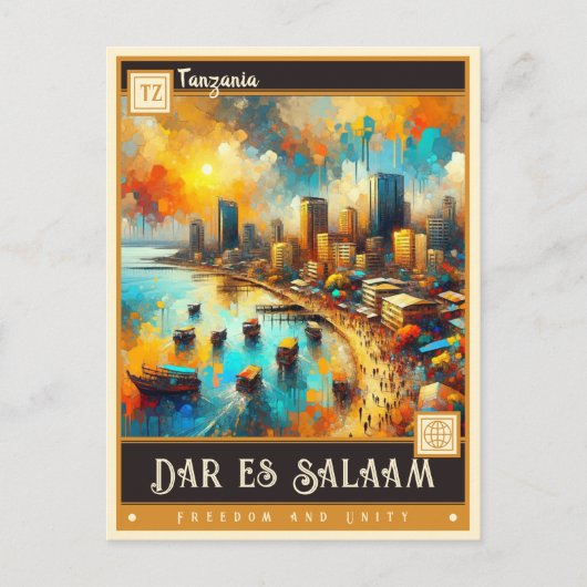 Dar es Salaam, Tanzania | schilderij Briefkaart (Voorkant)