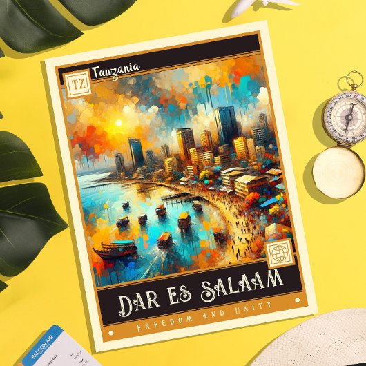 Dar es Salaam, Tanzania | schilderij Briefkaart