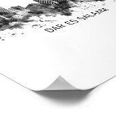 Dar es Salaam Tanzania Skyline BW Poster (Hoek)