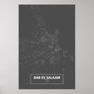 Dar es Salaam, Tanzania (zwart wit) Poster