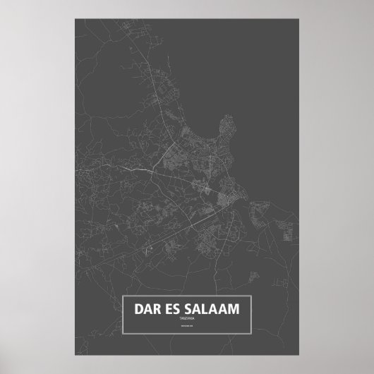 Dar es Salaam, Tanzania (zwart wit) Poster (Voorkant)