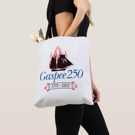 DAR Gaspee250 - Cursief Logo op basisTas Tote Bag (Dichtbij)