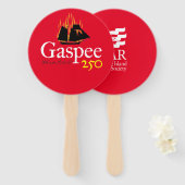 DAR Gaspee250 Handventilator - Robuust Logo op roo Handwaaier (Voorkant en achterkant)