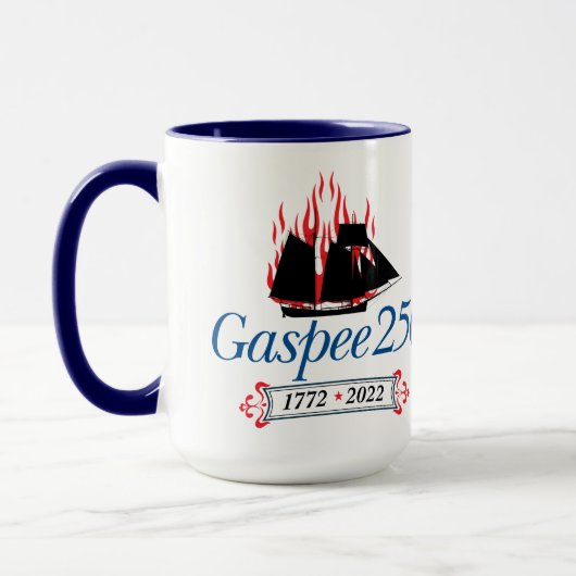 DAR Gaspee250 Italic Logo on Coffee Mok (Links)