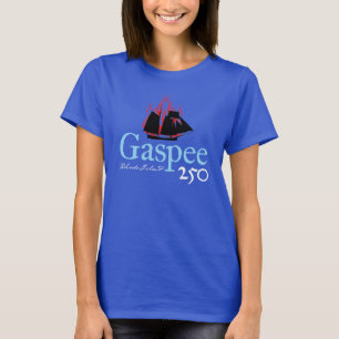 DAR Gaspee250 Rustic Logo op blauw T-shirt