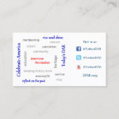 DAR Hoofdstuk Word Art Visitekaartje (Achterkant)