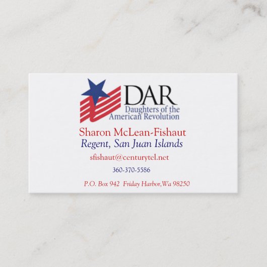 DAR-kaart voor mam Contactkaartje (Voorkant)