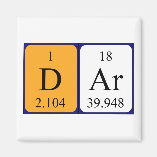 Dar periodiek table name magnet (Voorkant)