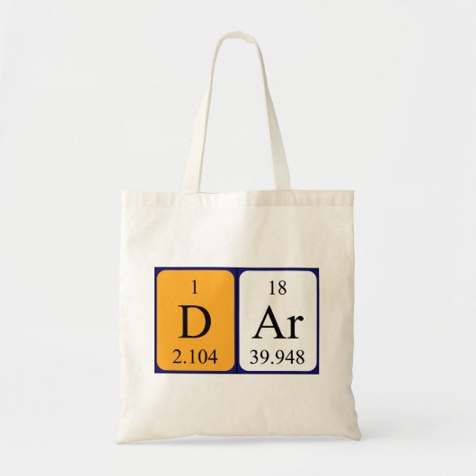Dar periodieke lijstnaam canvas tas (Voorkant)