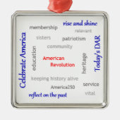 DAR Word Cloud Metalen Ornament (Voorkant)