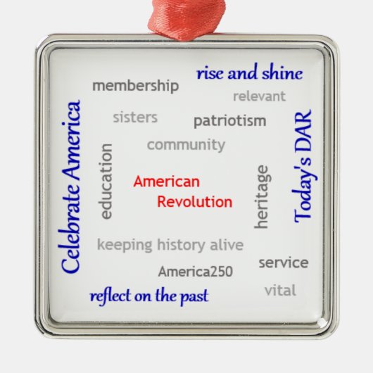 DAR Word Cloud Metalen Ornament (Voorkant)