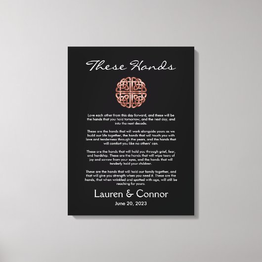 Dara Knot Irish Handfasting Wedding Vows Canvas Afdruk (Voorkant)