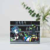 "Darby" Gothic Roller Derby Schaats Girl Briefkaar Briefkaart (Staand voorkant)