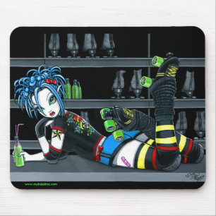 "Darby" Roller Derby Schaats Girl Mousepad Muismat