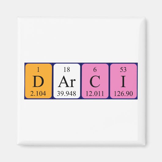Darci periodieke table name magnet (Voorkant)